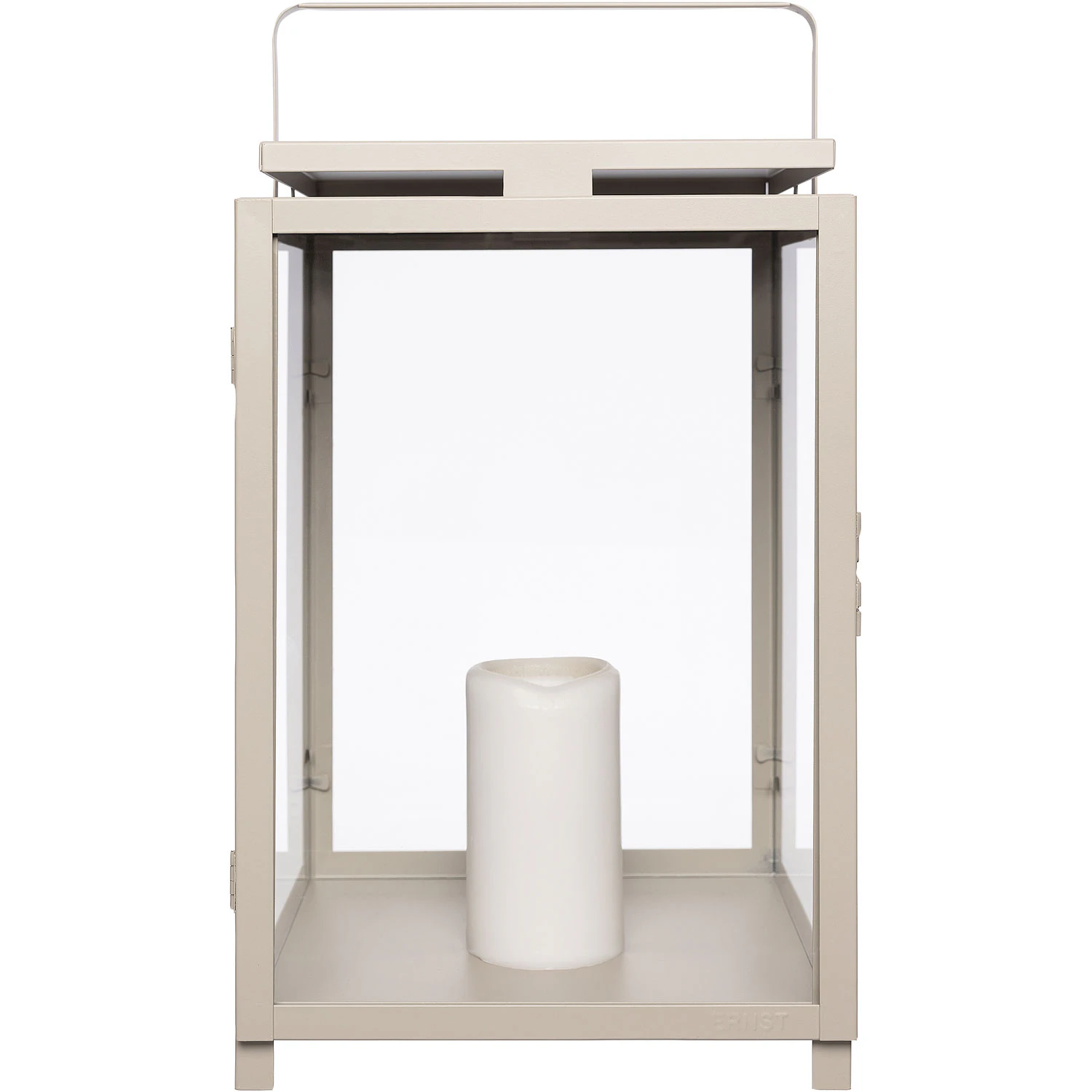 Ernst Ljuslykta Blockljus 25x25 Cm - Ljuslyktor Glas Beige
