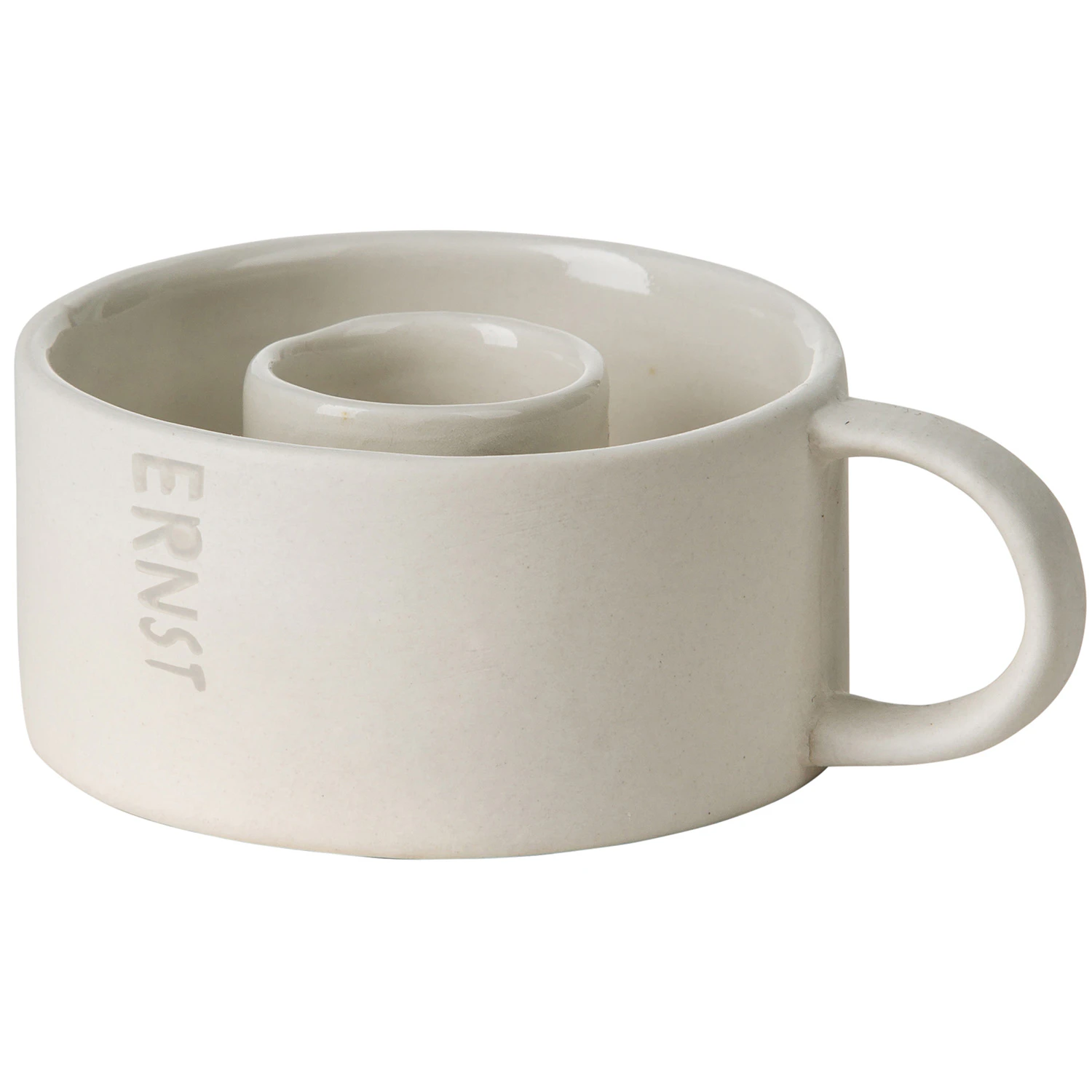 Ernst Ljusstake 7 Cm - Ljusstakar Stengods Vit