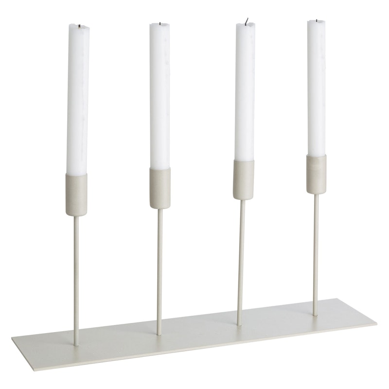 Ljusstake Metall, 42 cm Beige