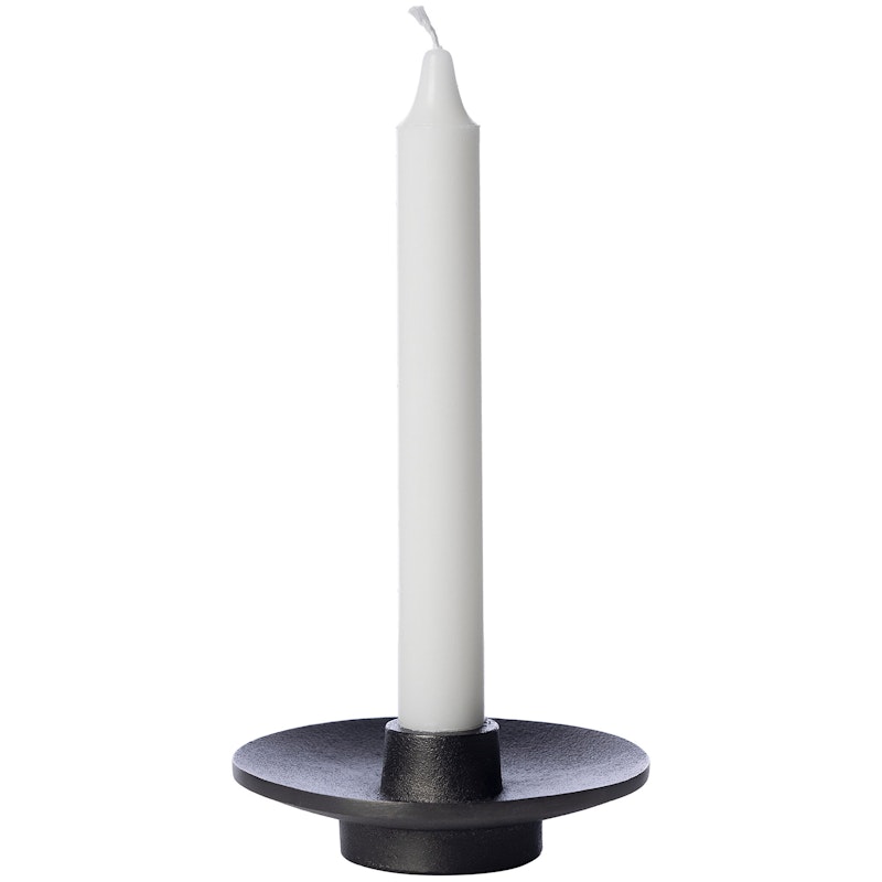 Ljusstake Svärtad Aluminium, Ø12 cm
