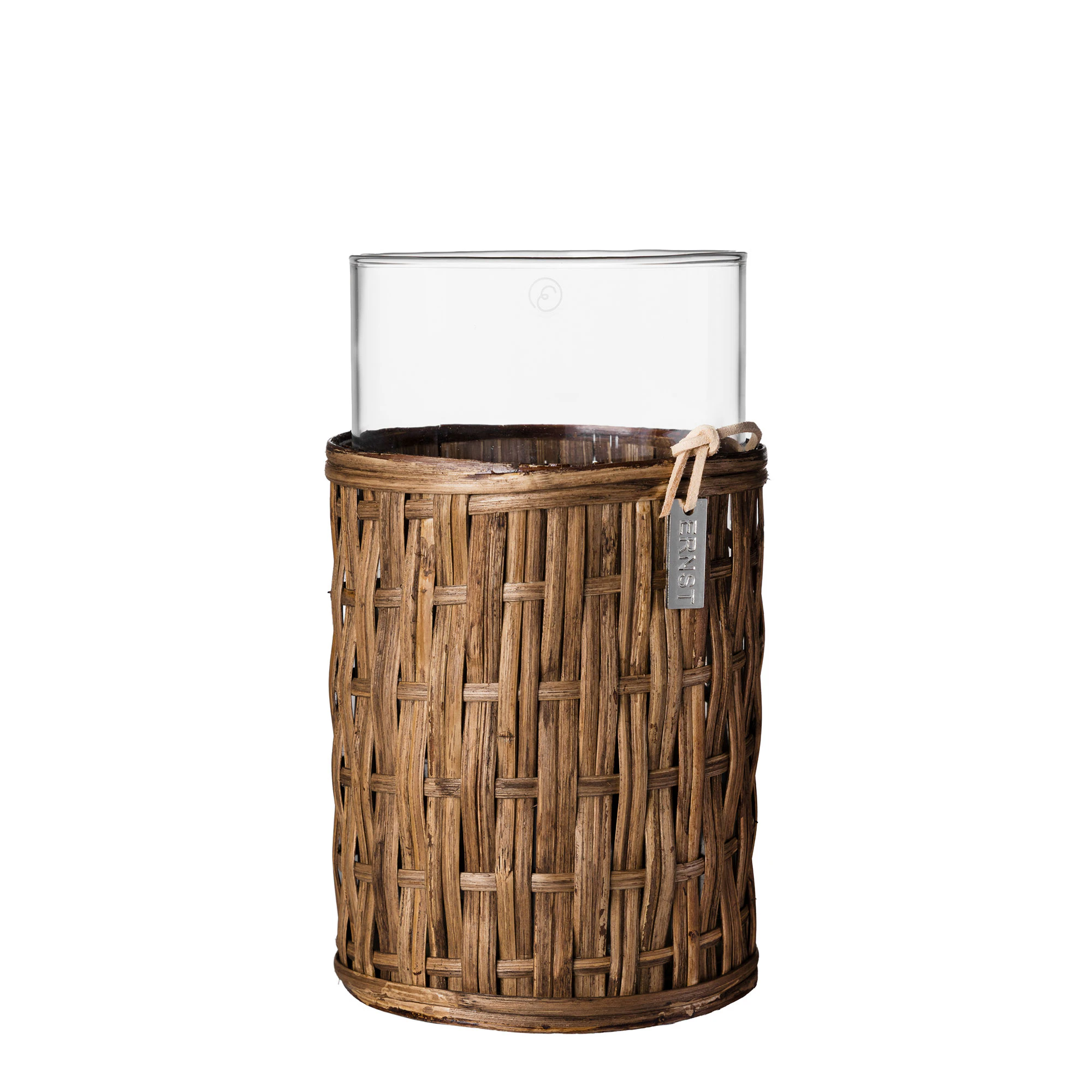 Ernst Vas 18 Cm - Ljuslyktor Glas M&ouml;rkbrun