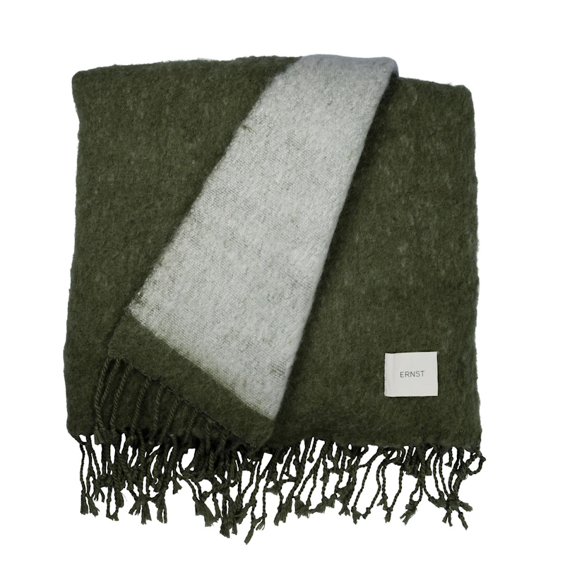 Filt 170x130, Vit / Grön