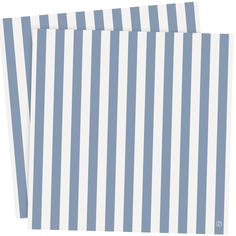 Servetter 33x33 cm 2-pack, Vit/Ljusblå