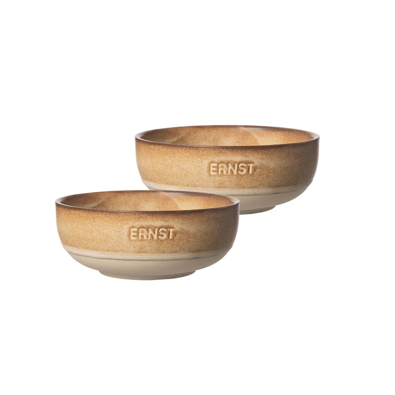 Skål 2-pack ⌀ 11 cm, Brun / Natur