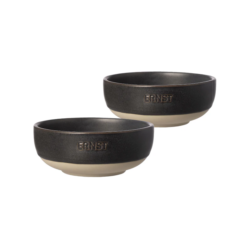 Skål 2-pack ⌀ 11 cm, Natur / Mattsvart