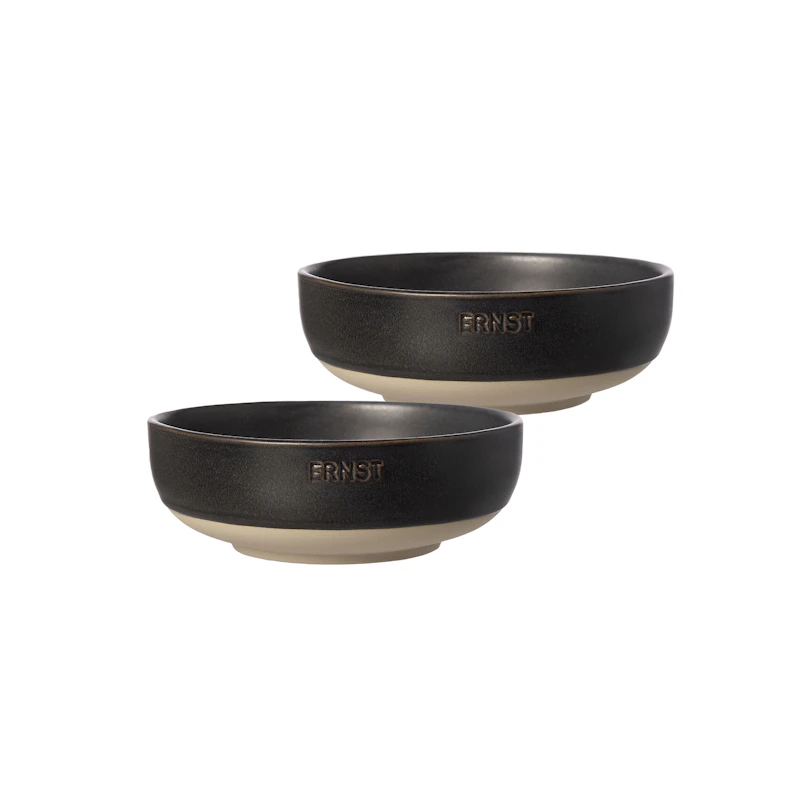 Skål 2-pack ⌀ 14 cm, Natur / Mattsvart