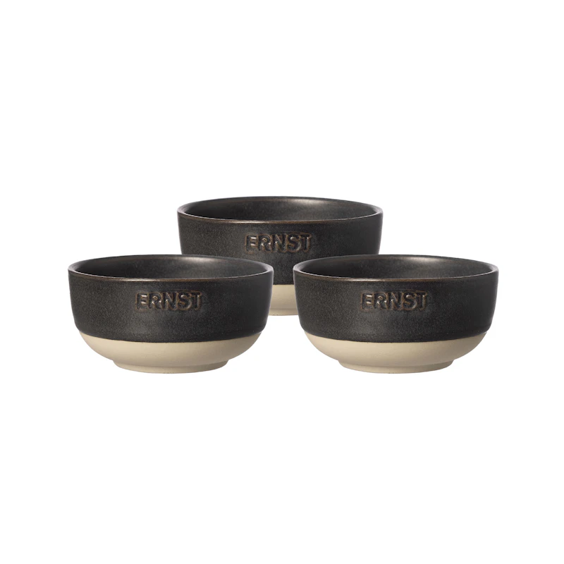 Skål 3-pack, Natur / Mattsvart