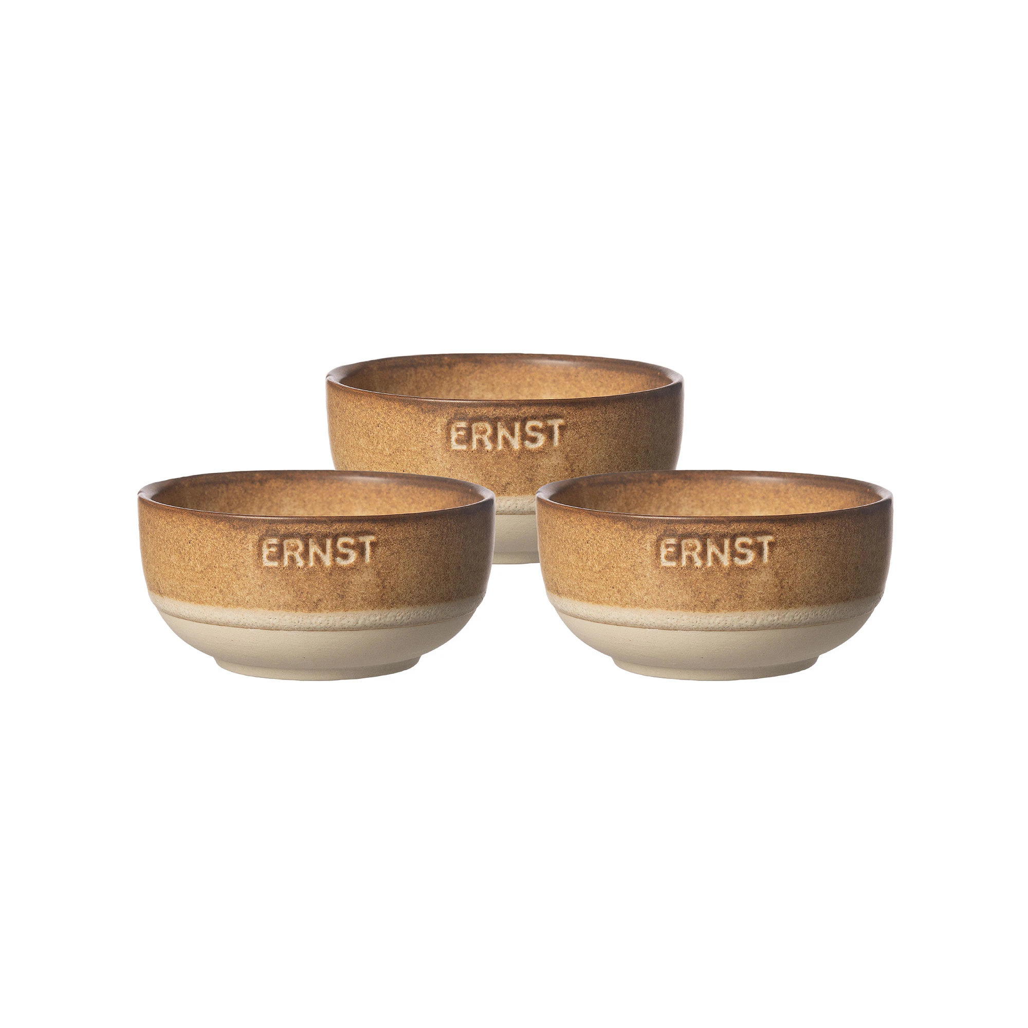 Ernst Sk&aring;l 3-pack / Natur - Serveringssk&aring;lar Stengods Brun