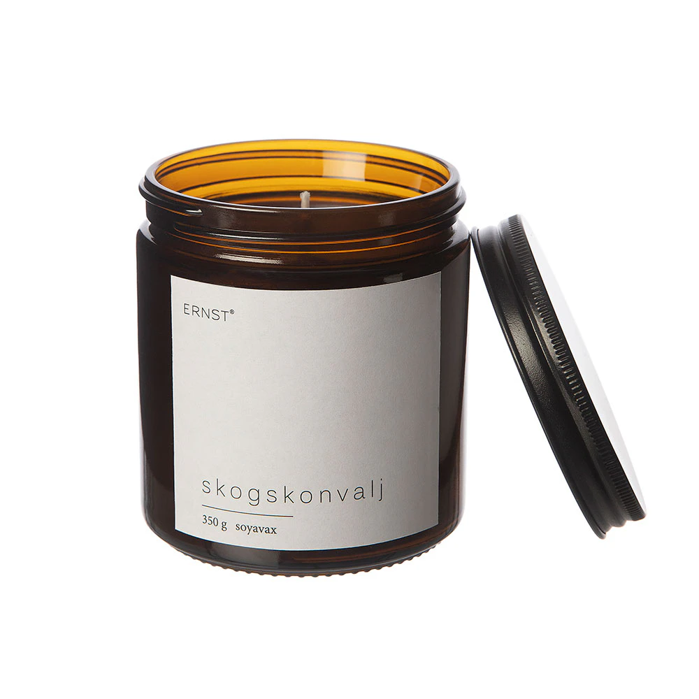 Ernst Skogskonvalj Doftljus 340 g - Doftljus Glas Brun