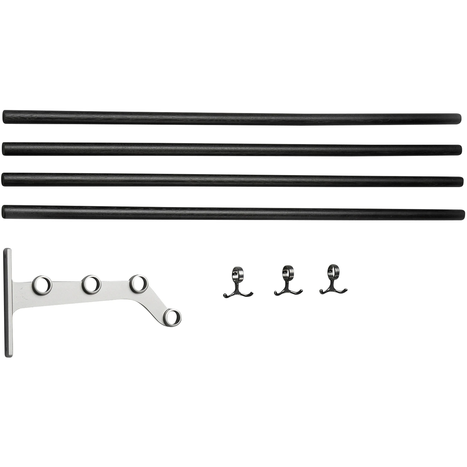 Essem Design Nostalgi 291 P&aring;byggnadsdel Till Hatthylla Aluminium / Svartbetsad Ek - Hatthyllor &Aring;tervunnen Aluminium Svartlaserad