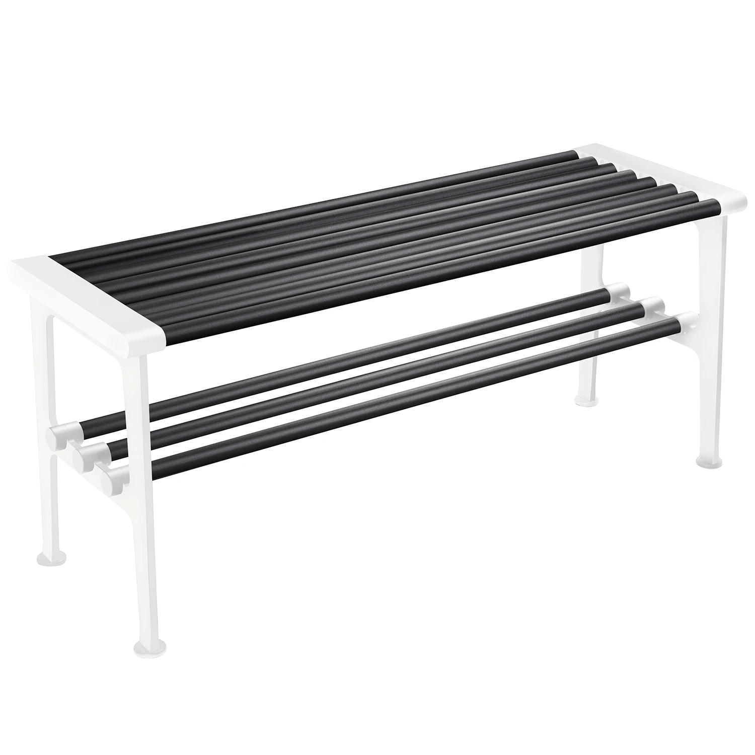 Essem Design Nostalgi B&auml;nk 100 Cm Svart / Vit - B&auml;nkar Aluminium