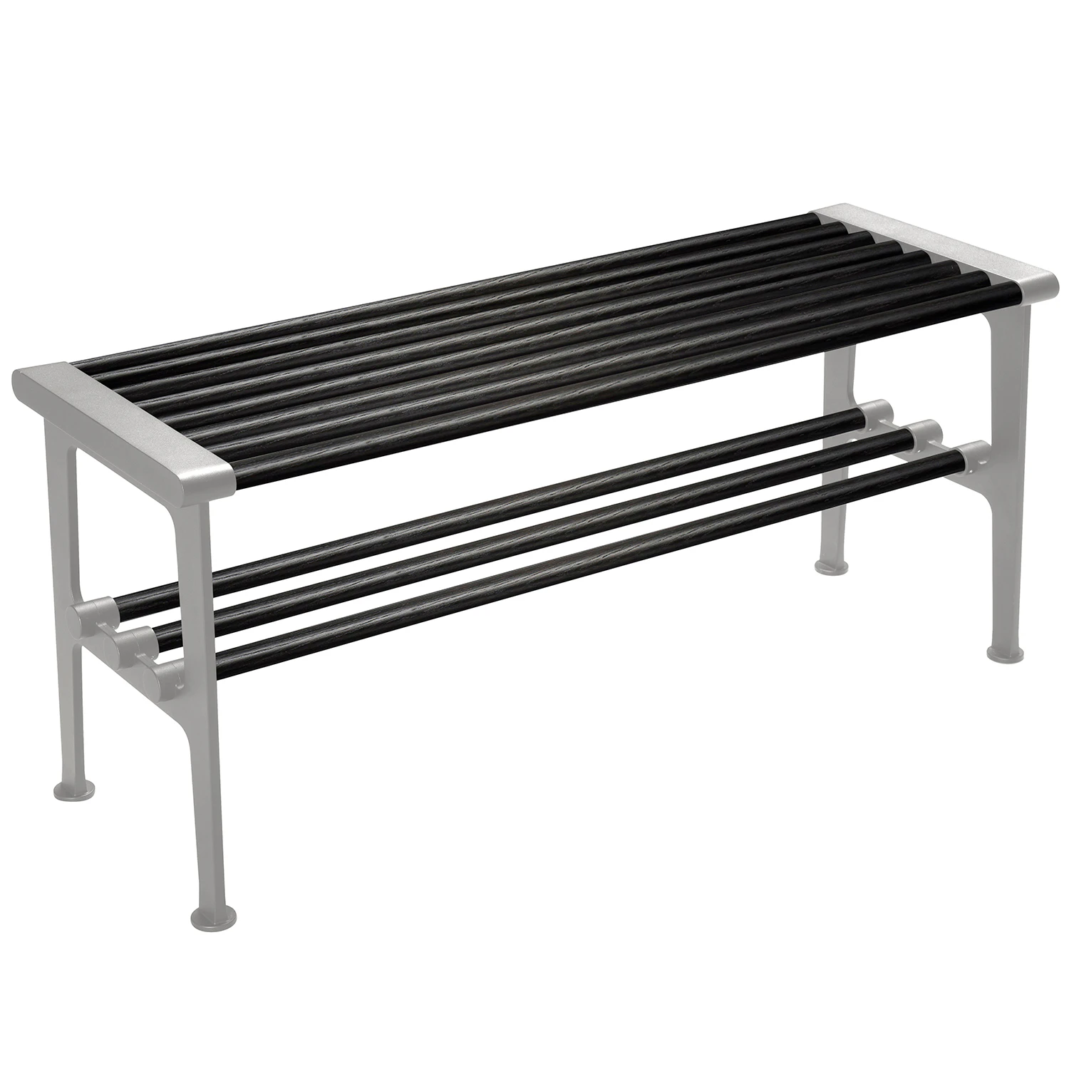 Essem Design Nostalgi B&auml;nk 100 Cm Svartbetsad / Aluminium - B&auml;nkar Ek