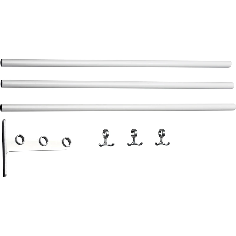 Nostalgi Påbyggnadsdel Till Hatthylla / Skohylla, Aluminium / Vit