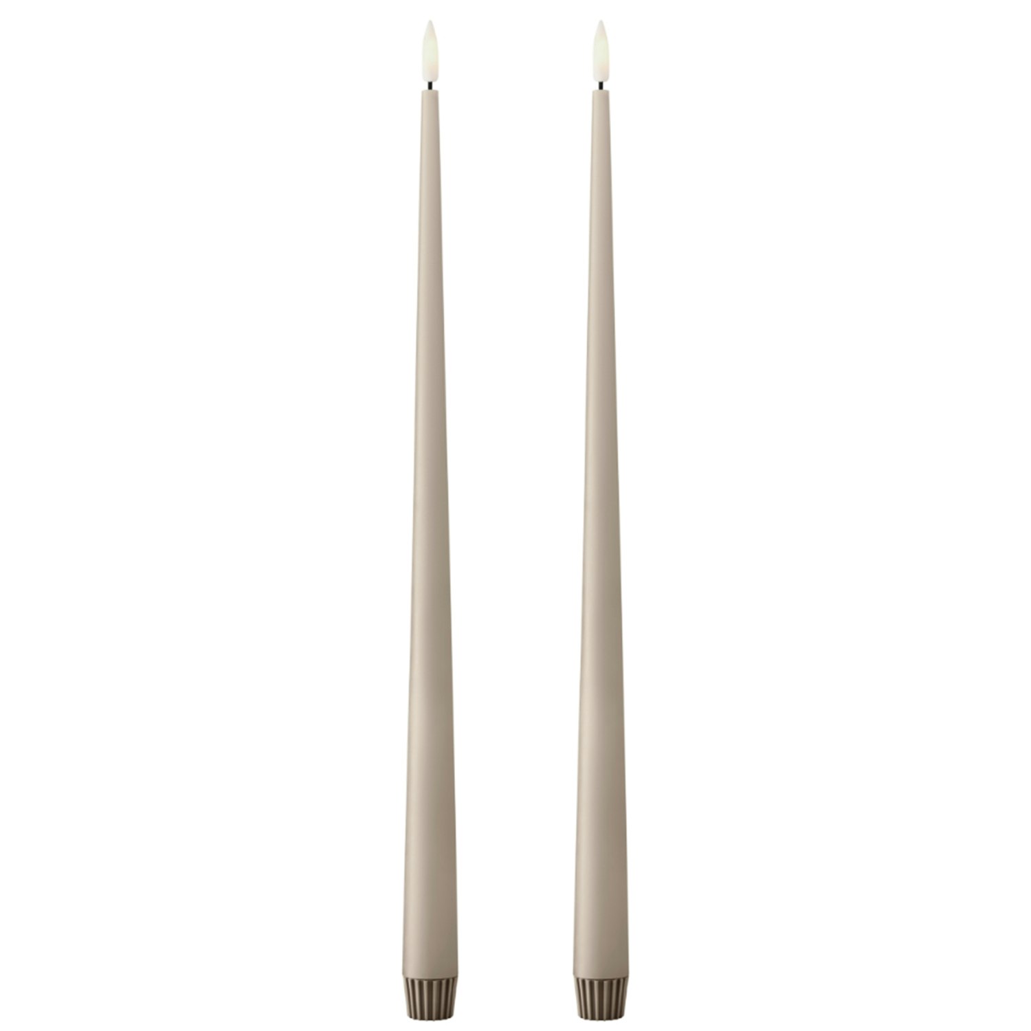 Ester & Erik Led-ljus 2-pack 40 Cm Linen Grey - LED-ljus Vax Linnegr&aring;