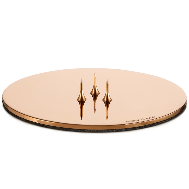 Ljusbricka Ø9 cm Roséguld, Shiny