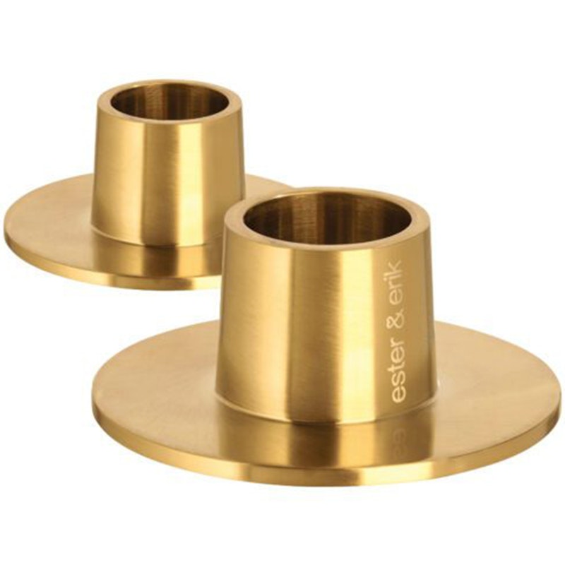 Ljusstake matte Ø6 cm 2-pack, Matte Gold