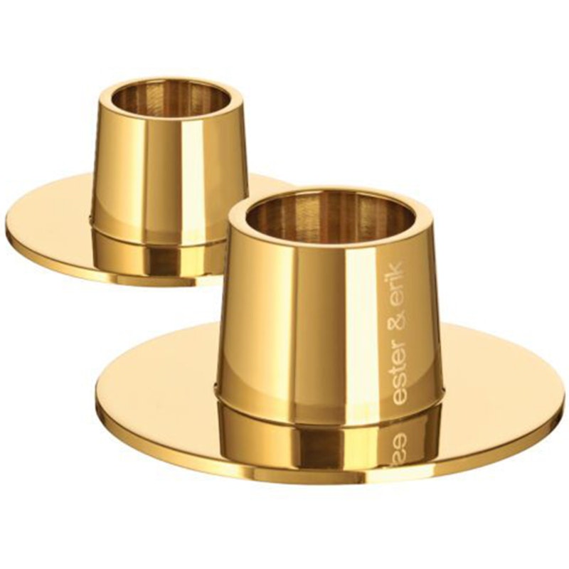 Ljusstake Shiny Ø6 cm 2-pack, Shiny Gold