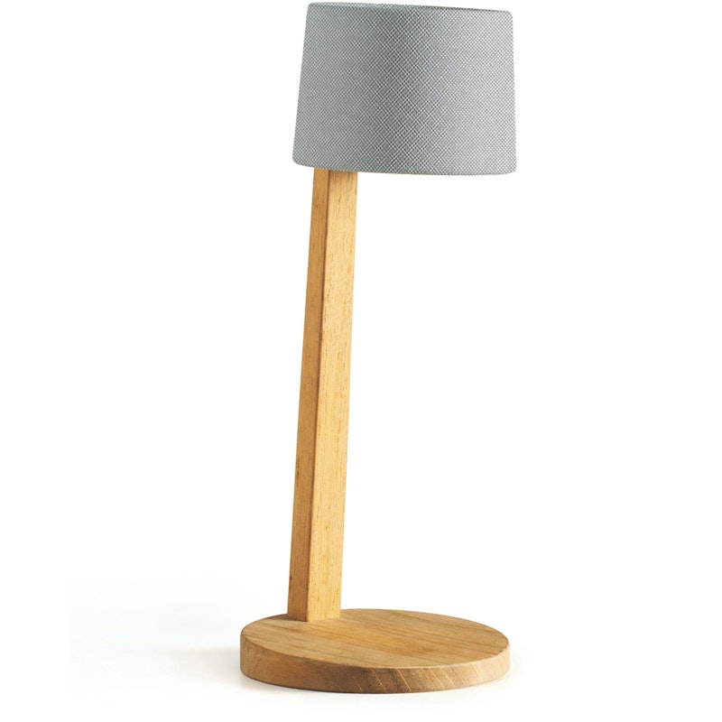 Gaia Bordslampa Portabel Teak, Rubelli Argento