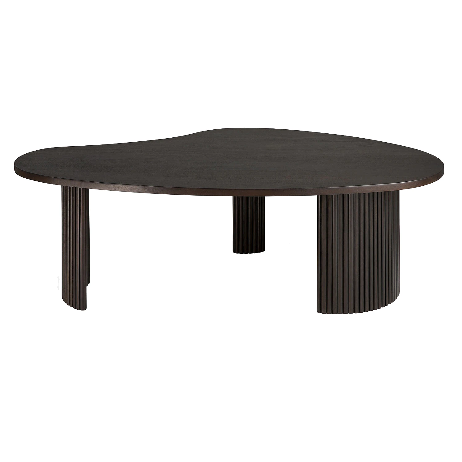 ethnicraft mahogany boomerang soffbord mörkbrun 125x75x40 cm - soffbord mahogny mörkbetsad