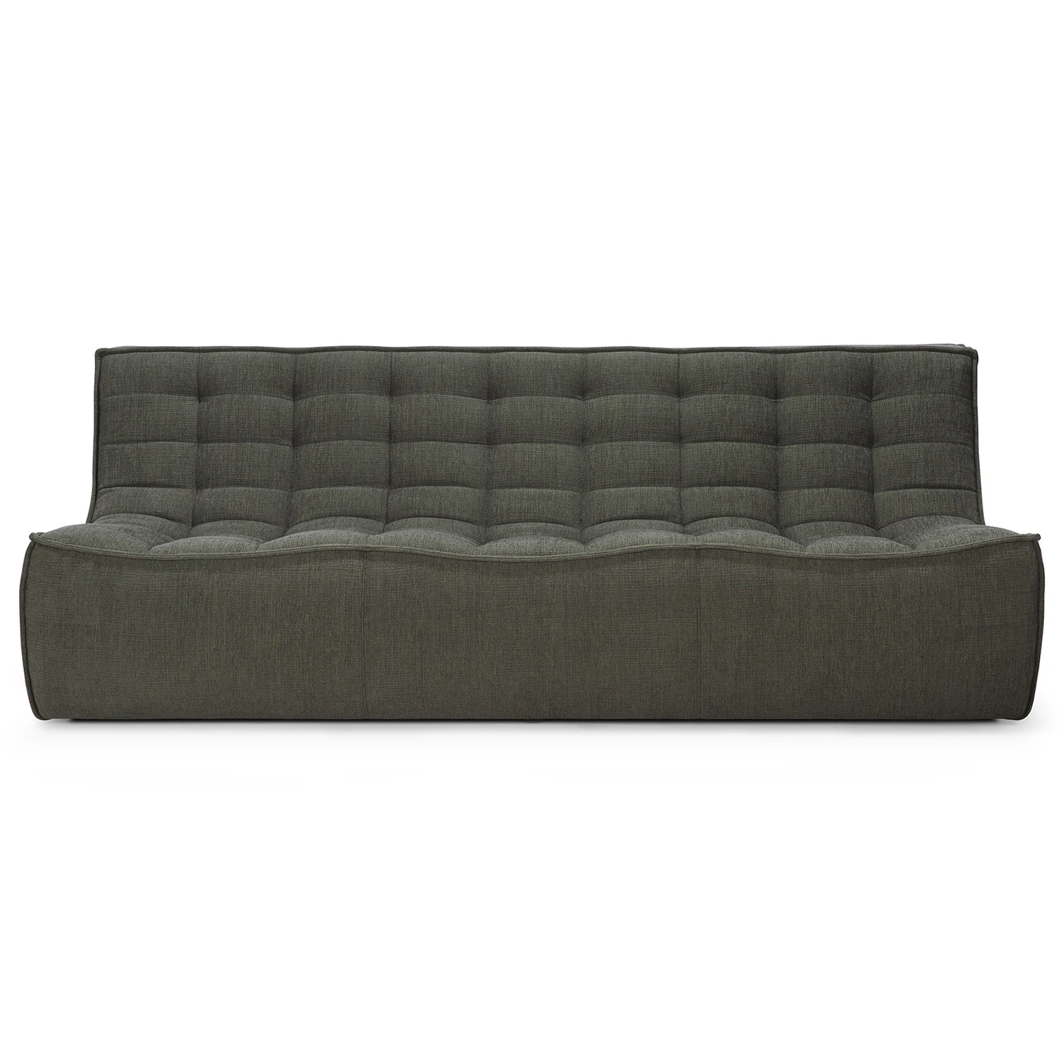 Ethnicraft N701 Soffa 3-sits Eco / - 3-sitssoffor &Aring;tervunnen Bomull Moss