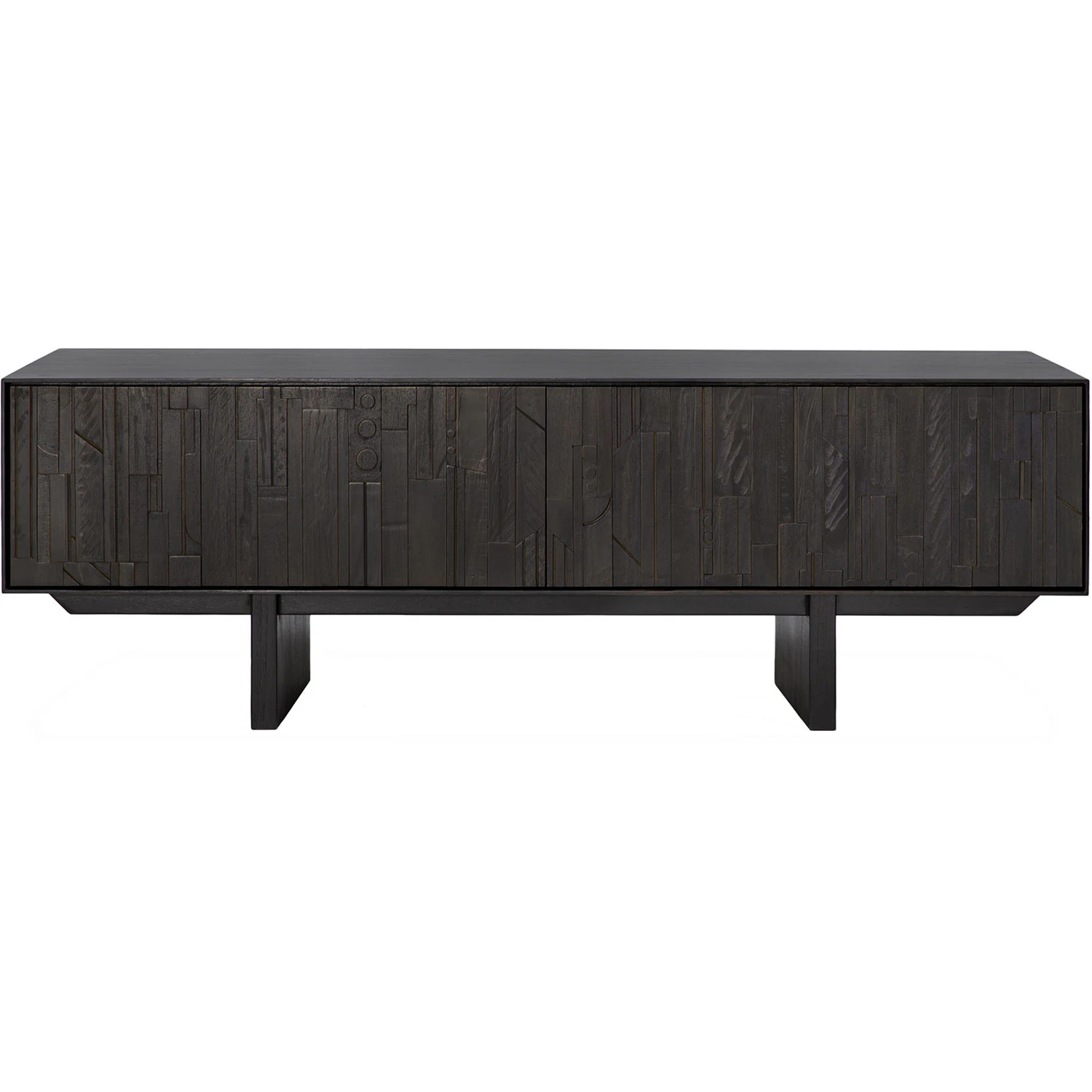 Ethnicraft Mosaik Mediab&auml;nk En D&ouml;rr - Sk&auml;nkar & sideboards Teak M&ouml;rkbetsad