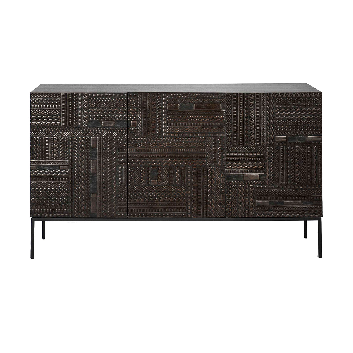 Ethnicraft Tabwa Sk&auml;nk Svart Tre D&ouml;rrar 150cm - Sk&auml;nkar & sideboards Teak