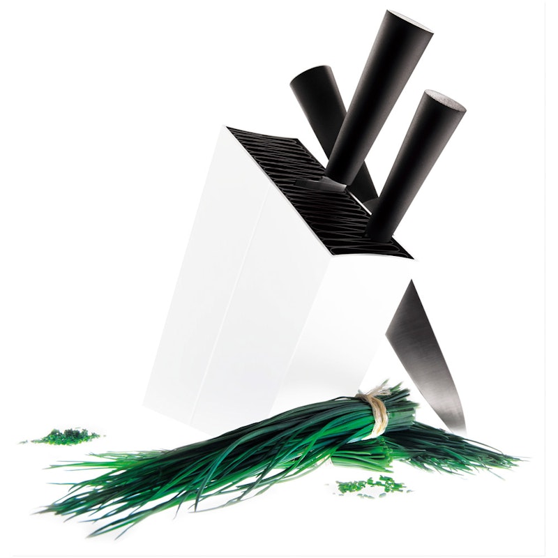 Knivblock lutande, Vit