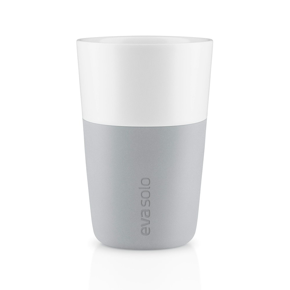 eva solo cafe lattemugg 2-pack 36 cl grey marble - porslin marble grey