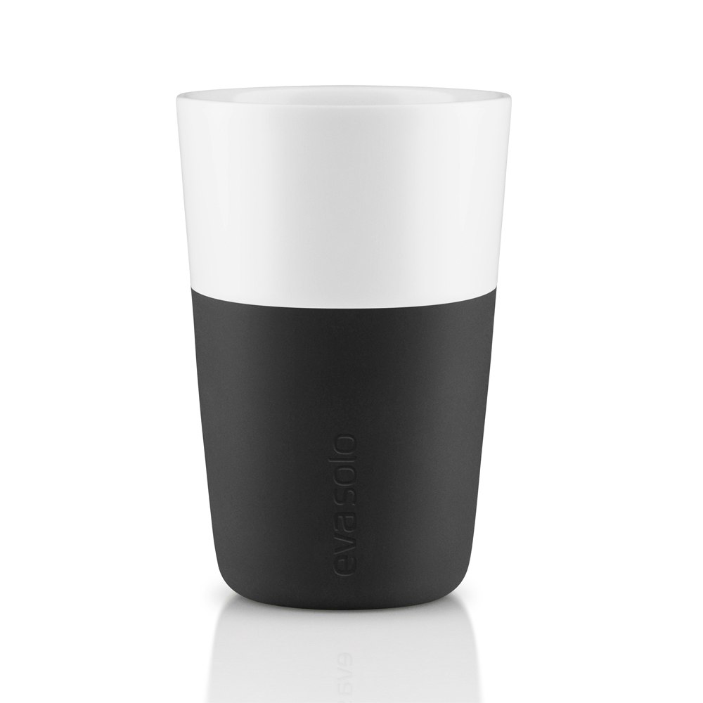 Eva Solo Cafe Lattemugg 2-pack 36 Cl Carbon Black - Kaffekoppar Porslin Svart