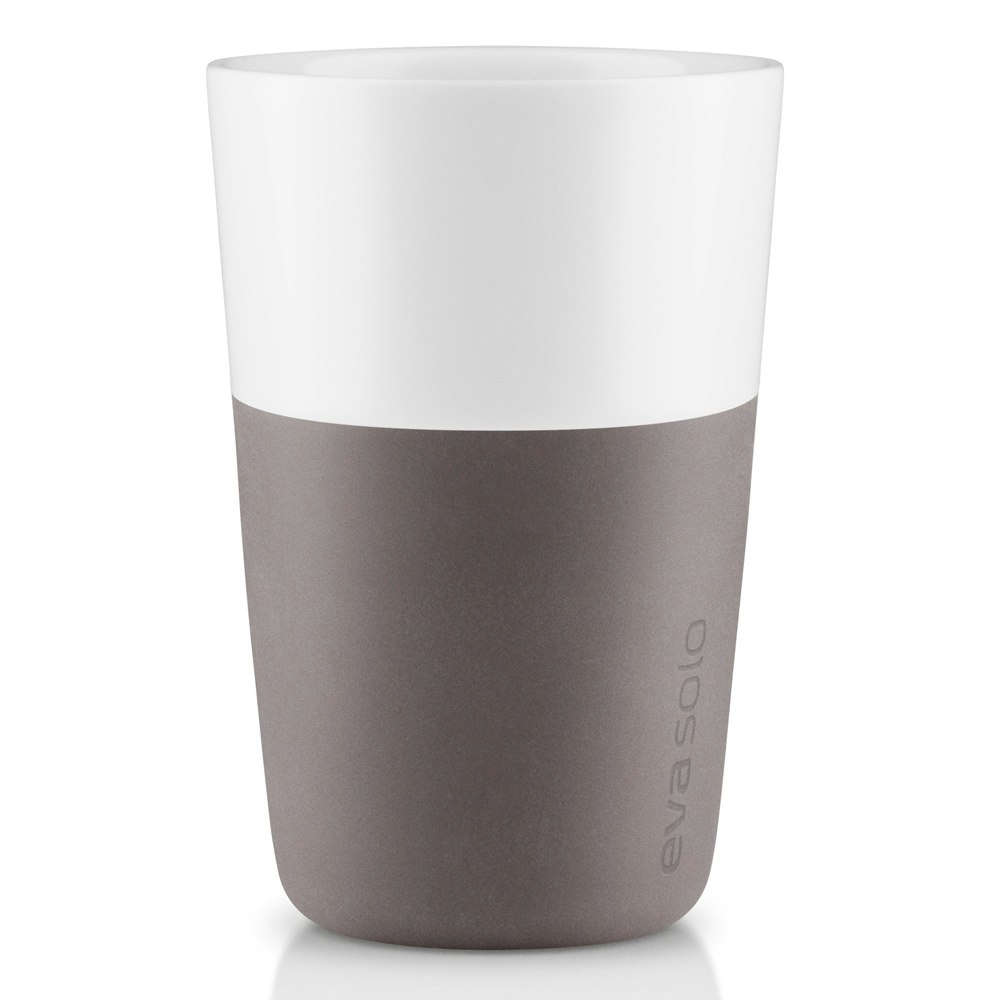 Eva Solo Cafe Lattemugg 2-pack 36 Cl Elephant Grey - Kaffekoppar Porslin Gr&aring;
