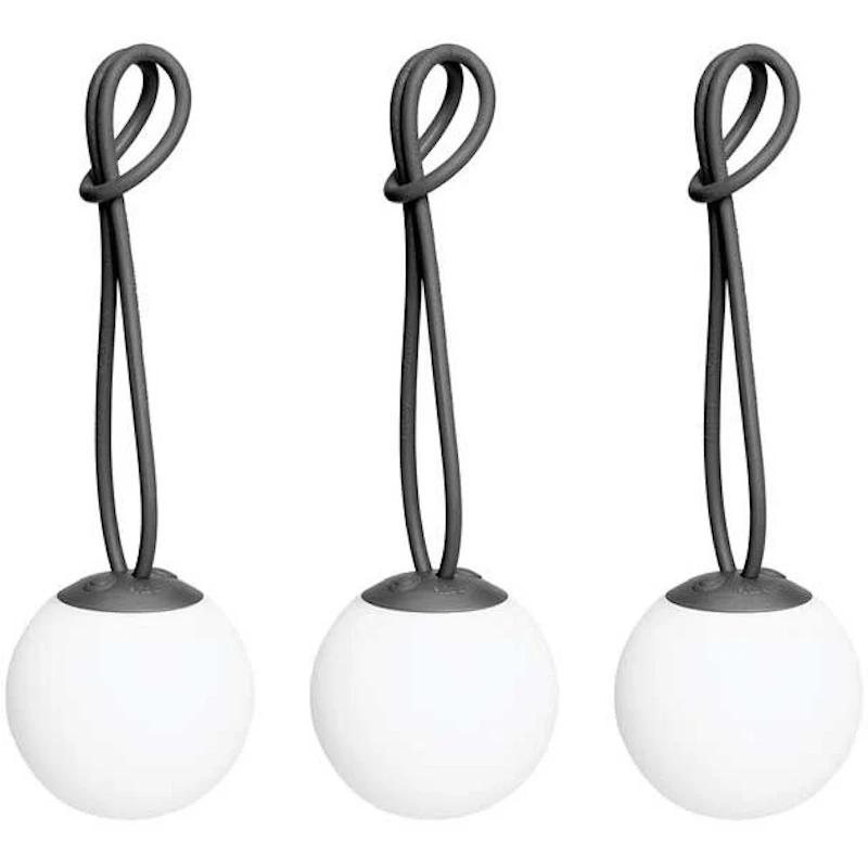 Bolleke Mini Bordslampa Portabel 3-pack, Antracit
