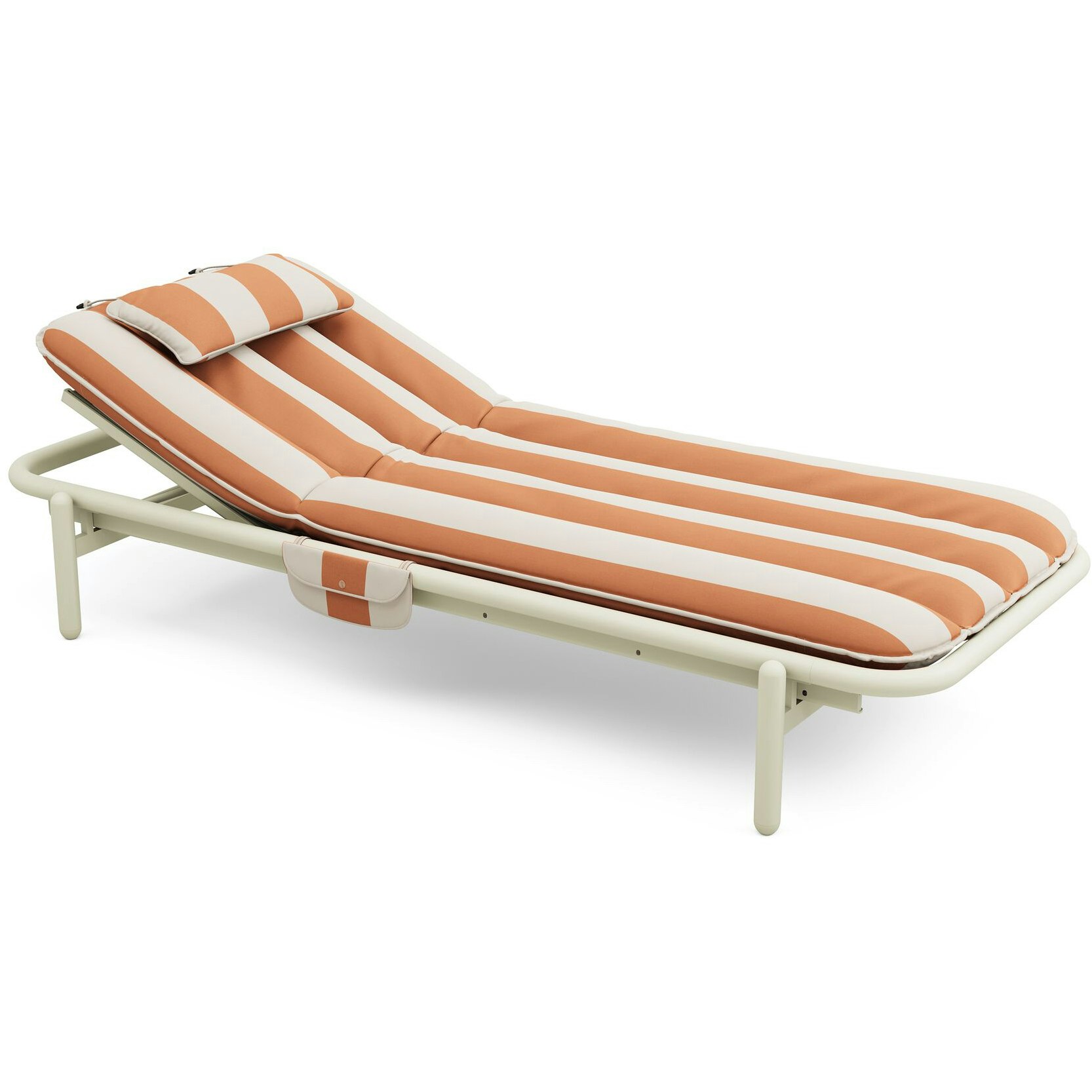 fatboy sunbun dagbädd outdoor desert / stripe - aluminium orange