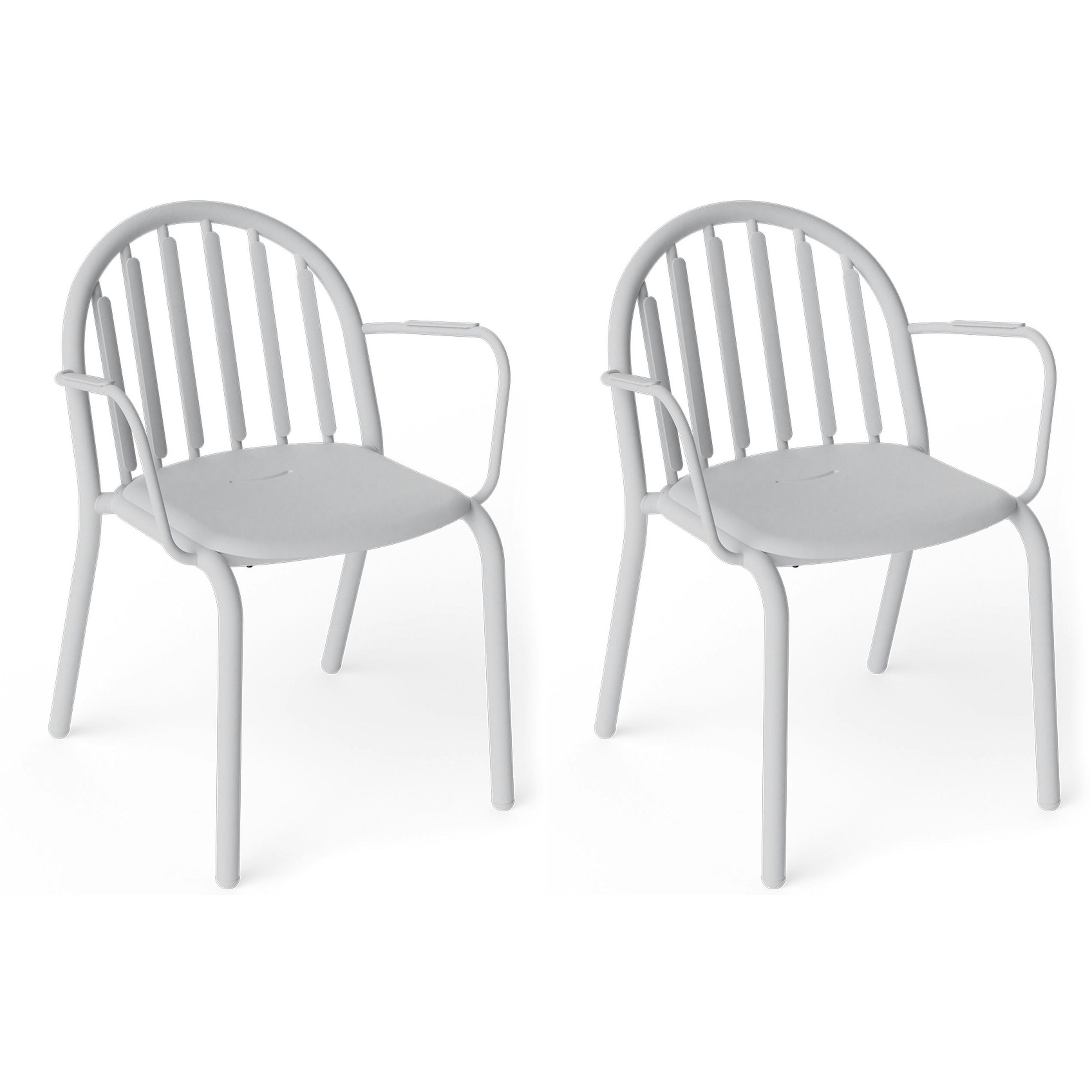 fatboy fred's karmstol 2-pack - trädgårdsstolar aluminium ljusgrå