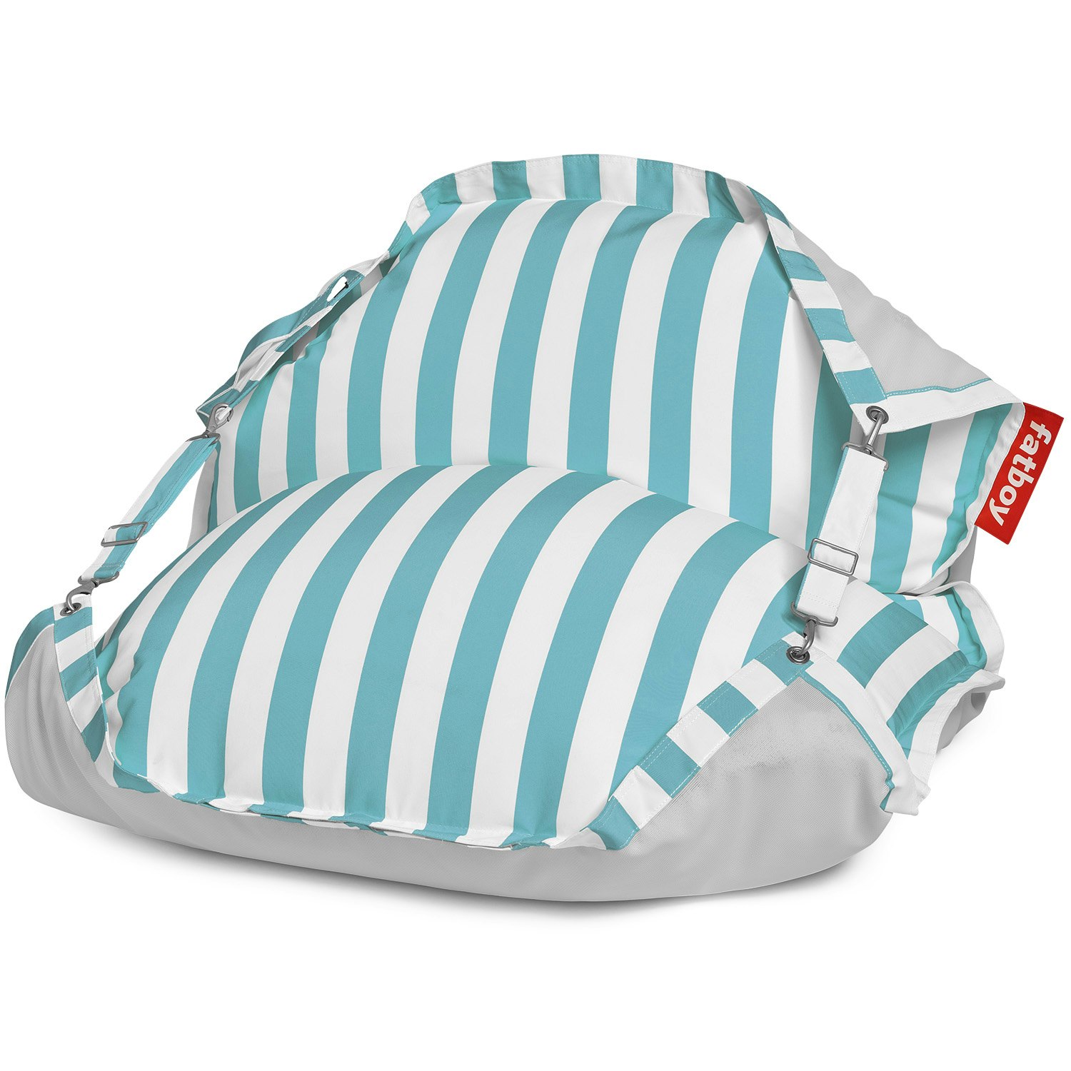 fatboy original floatzac flytande sittsäck stripe - sittsäckar & sittpuffar olefin azure