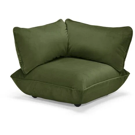 fatboy sumo hörndel sammet deep green - modulsoffor polyestersammet djupgrön