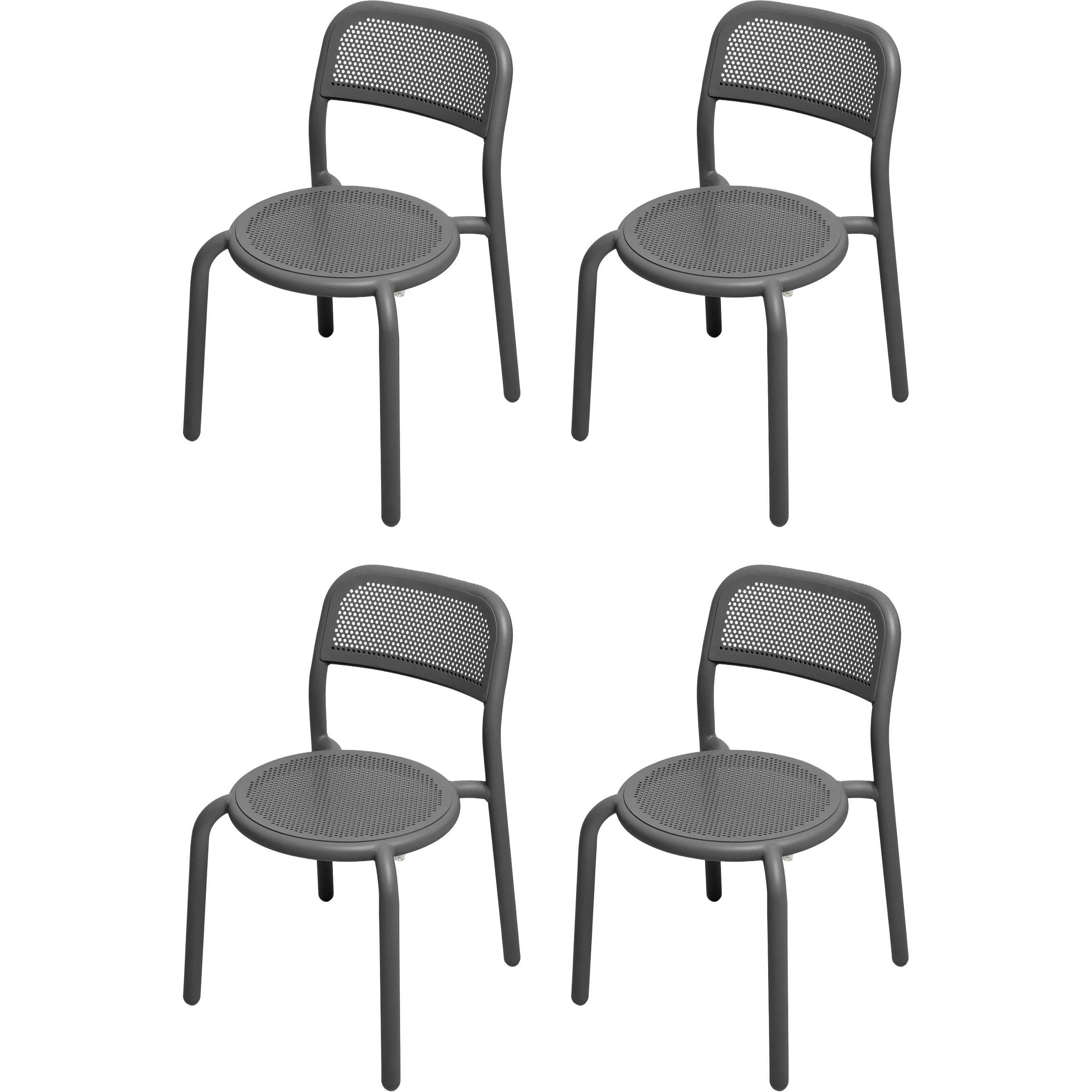 fatboy toní stol 4-pack - trädgårdsstolar aluminium antracit