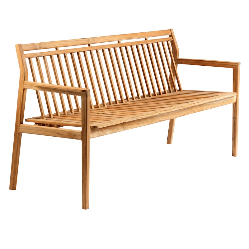 M11 Sammen Bänk Med Ryggstöd Utomhus 3-Sits, Teak