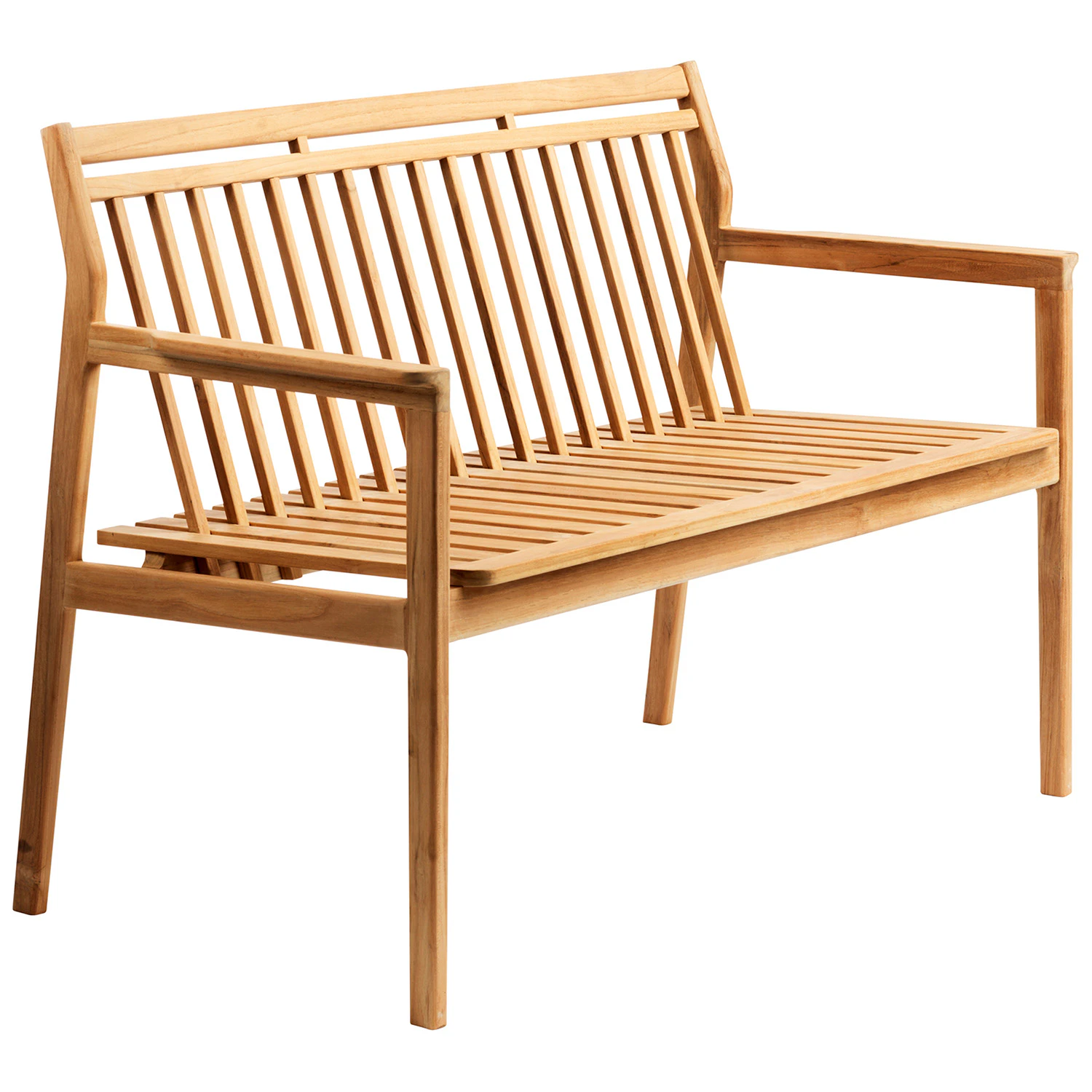 fdb møbler m12 sammen bänk med ryggstöd utomhus 2-sits - bänkar massiv teak
