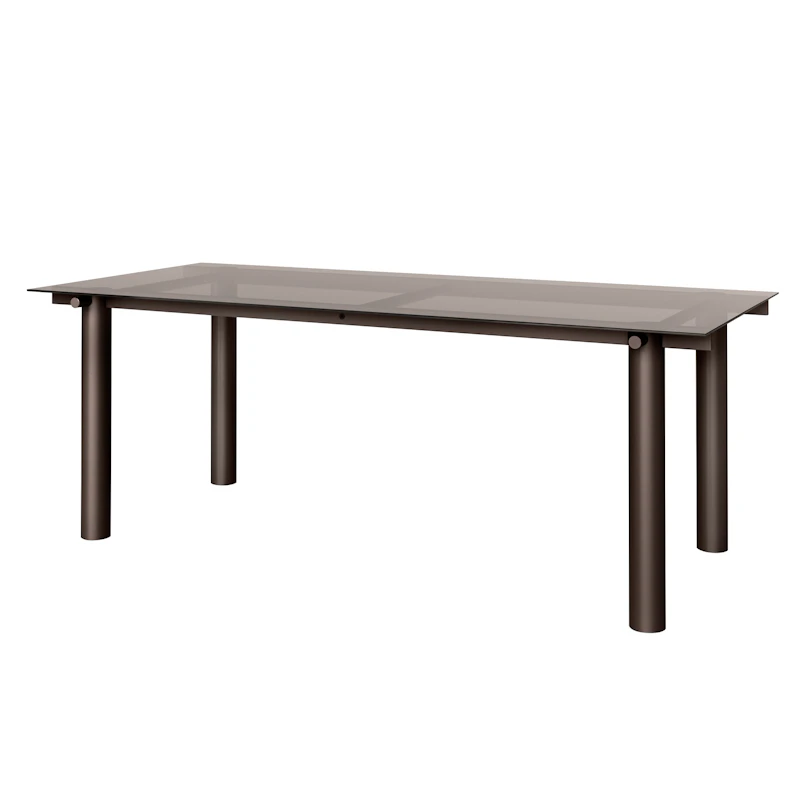 Atura Matbord 200x90 cm, Tinded Glass / Dark Chocolate