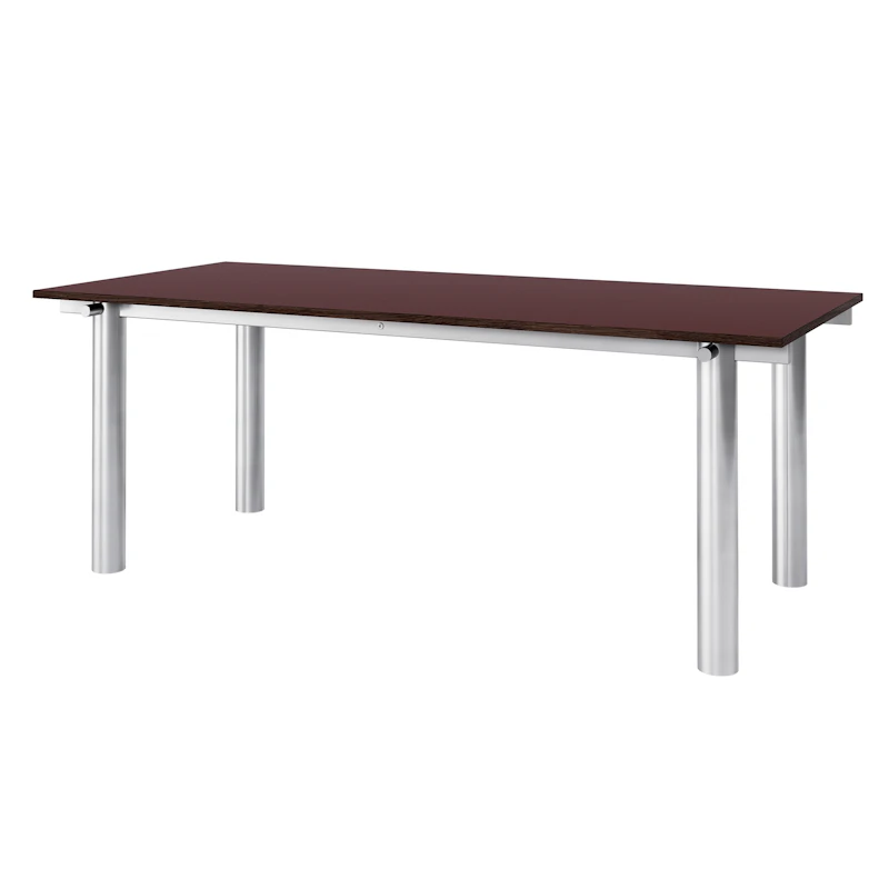 Atura Matbord 200x90 cm, Rostfritt Stål / Burgundy