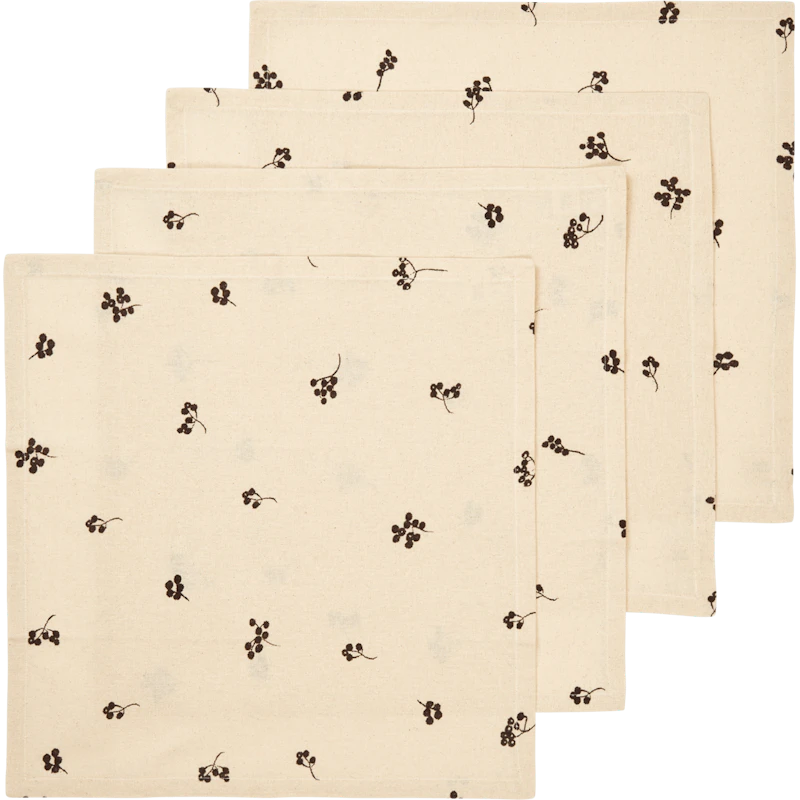 Baies Servett 4-pack, Natural / Dark Chocolate