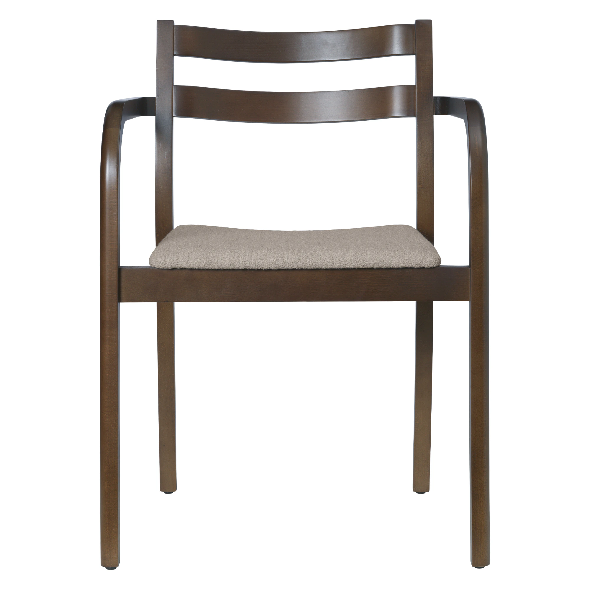 Ferm Living Boda Karmstol Med Armst&ouml;d i Mjuk Boucl&eacute; M&ouml;rkbetsad Bok / Natur - Stolar Bj&ouml;rk Natural