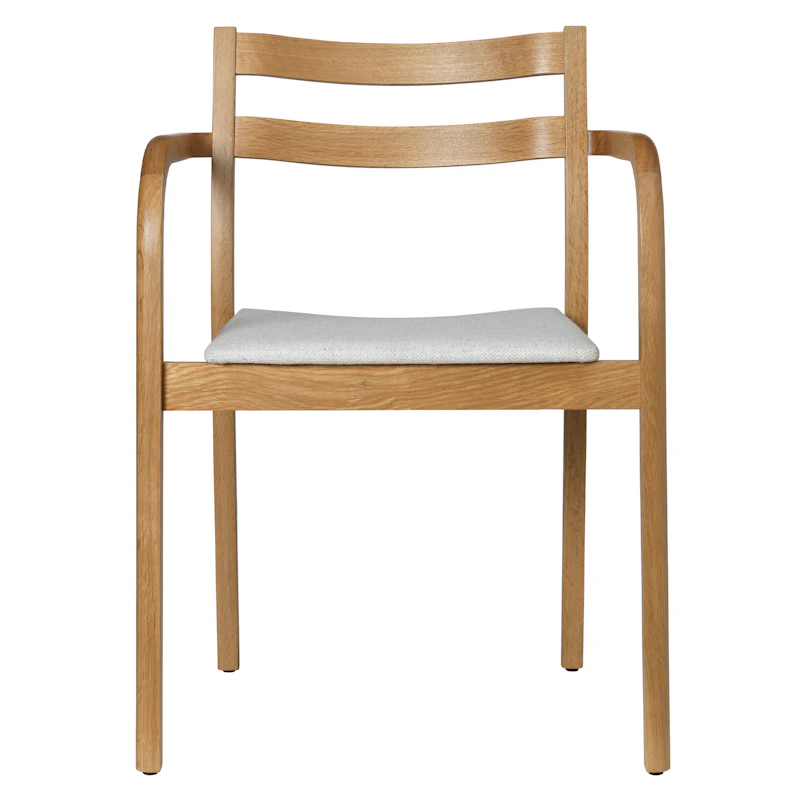 Boda Karmstol med armstöd, Off-white / Naturlig Ek