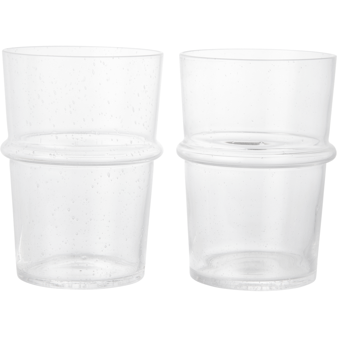 ferm living boya glas hög 2-pack - dricksglas munblåst glas klar