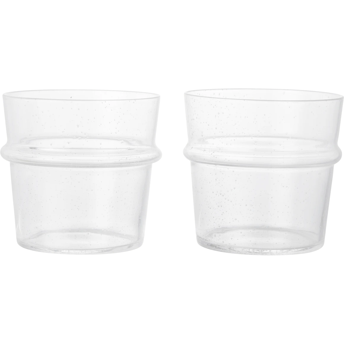 ferm living boya glas låg 2-pack - dricksglas munblåst glas klar