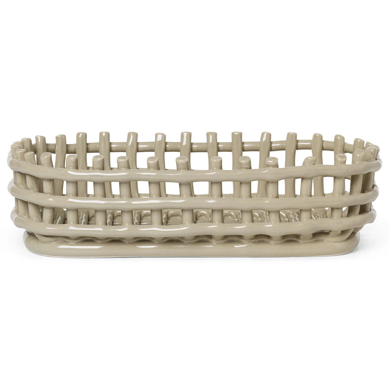 Ferm Living Ceramic Korg Oval - Korgar Keramik Cashmere