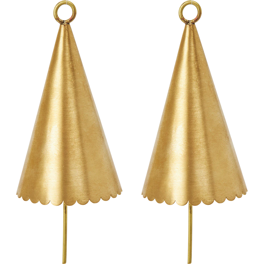 Ferm Living Cone Bjällra 2-pack - Julgranskulor Mässing