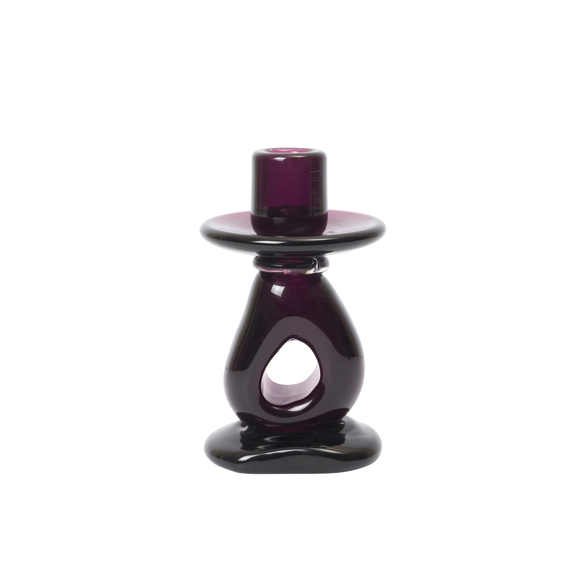 Ferm Living Damo Ljusstake - Ljusstakar Munbl&aring;st Glas Dark Grape