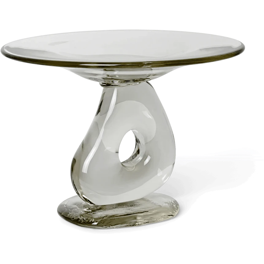 Ferm Living Damo Serveringsfat 21 Cm - Uppl&auml;ggningsfat Munbl&aring;st Glas Klar