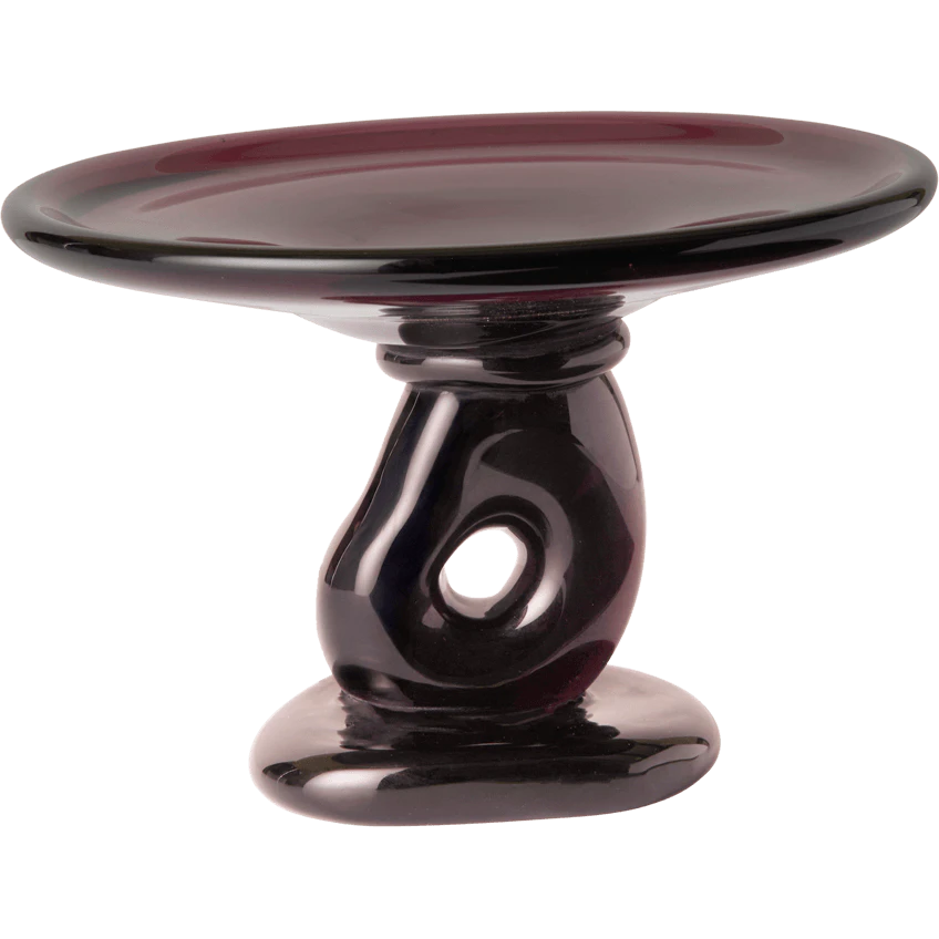 Ferm Living Damo Serveringsfat 21 Cm - Uppl&auml;ggningsfat Munbl&aring;st Glas Dark Grape